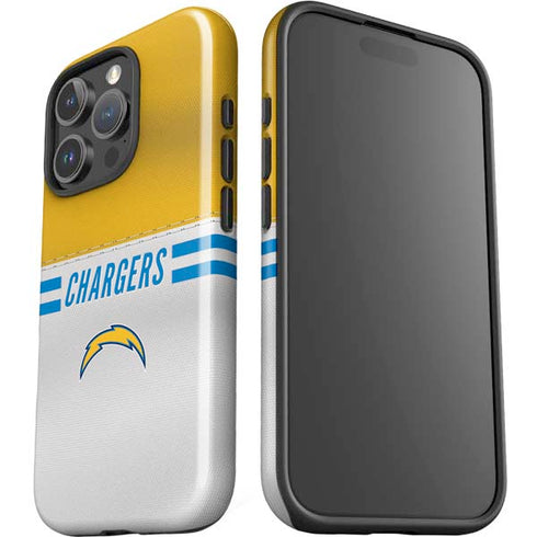 NFL Los Angeles Chargers White Striped iPhone 16 Pro Max Impact Case