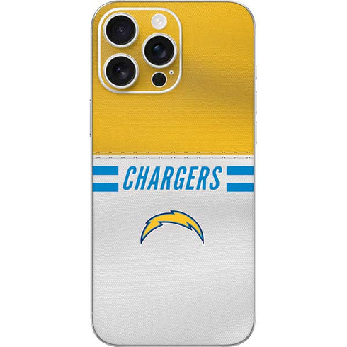 NFL Los Angeles Chargers White Striped iPhone 16 Pro Max Skin