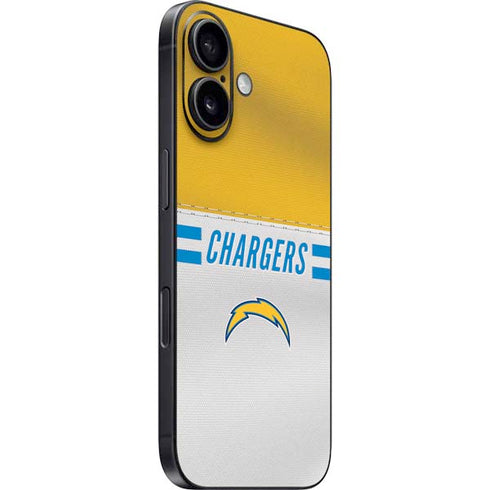 NFL Los Angeles Chargers White Striped iPhone 16 Skin