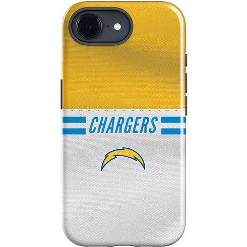 NFL Los Angeles Chargers White Striped iPhone 16e Impact Case