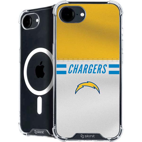 NFL Los Angeles Chargers White Striped iPhone 16e MagSafe Case