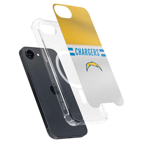 NFL Los Angeles Chargers White Striped iPhone 16e MagSafe Case