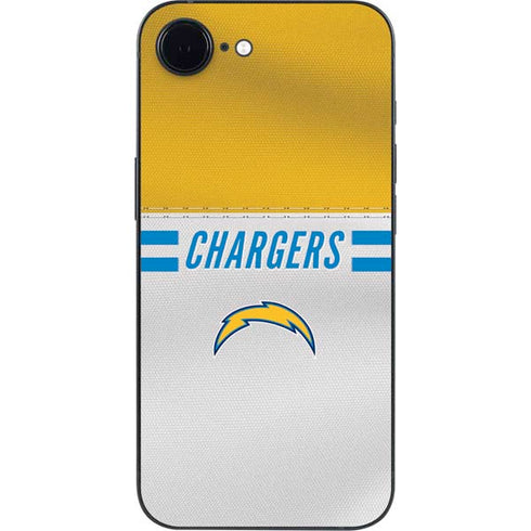 NFL Los Angeles Chargers White Striped iPhone 16e Skin