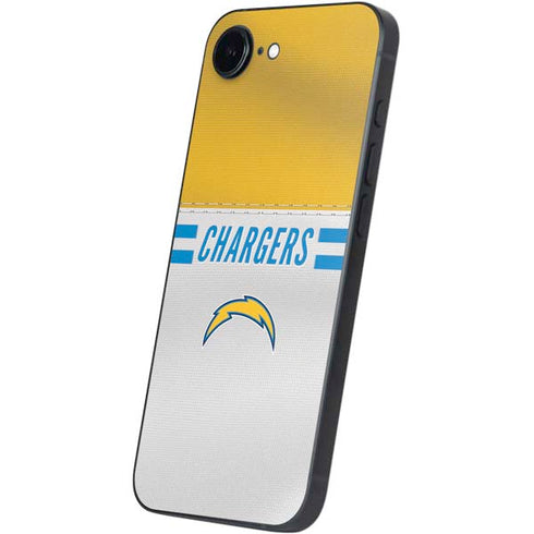 NFL Los Angeles Chargers White Striped iPhone 16e Skin