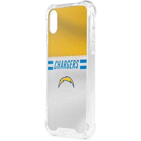 NFL Los Angeles Chargers White Striped iPhone XS Clear Case