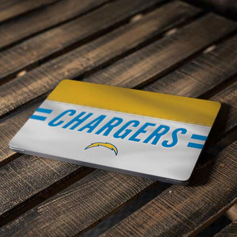 NFL Los Angeles Chargers White Striped Apple MacBook Air Skin