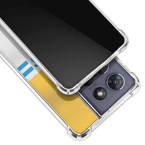 NFL Los Angeles Chargers White Striped Moto G 5G (2025) Clear Case
