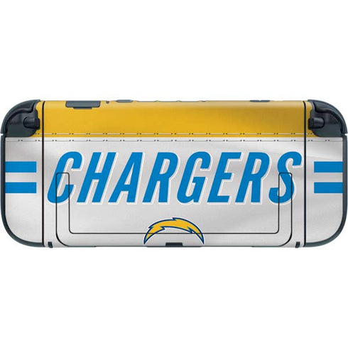 NFL Los Angeles Chargers White Striped Nintendo Switch 2 (2025) with Joy-Con Skin