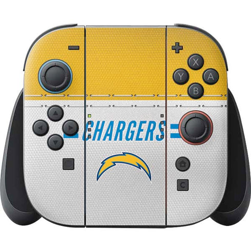 NFL Los Angeles Chargers White Striped Nintendo Skins