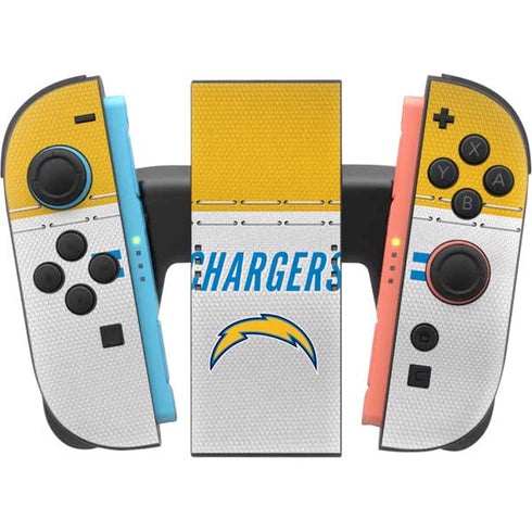 NFL Los Angeles Chargers White Striped Nintendo Switch 2 (2025) Joy-Con Controller Skin