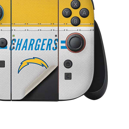 NFL Los Angeles Chargers White Striped Nintendo Switch 2 (2025) Joy-Con Controller Skin