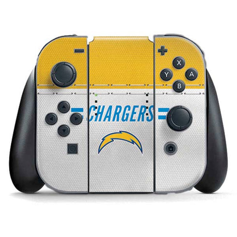 NFL Los Angeles Chargers White Striped Nintendo Skins