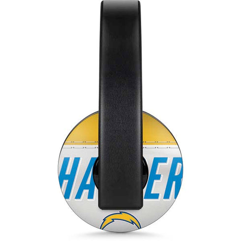 NFL Los Angeles Chargers White Striped PlayStation 4 Gold Wireless Headset Skin