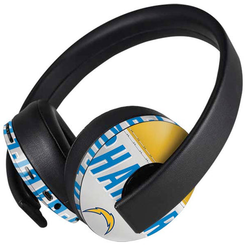 NFL Los Angeles Chargers White Striped PlayStation 4 Gold Wireless Headset Skin