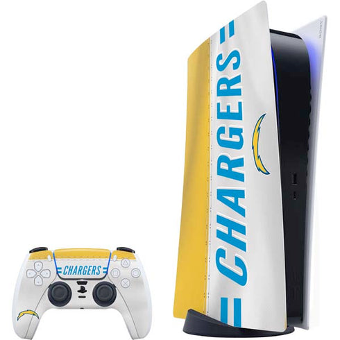 NFL Los Angeles Chargers White Striped PlayStation PS5 Skins