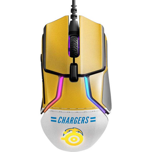 NFL Los Angeles Chargers White Striped SteelSeries Rival 600 Gaming Mouse Skin