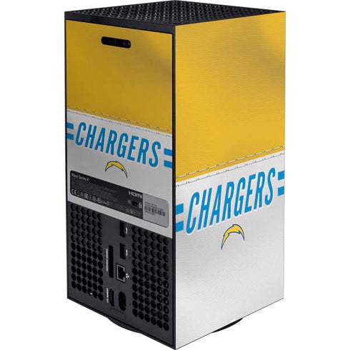 NFL Los Angeles Chargers White Striped XBox Series X Digital Edition Bundle Skin