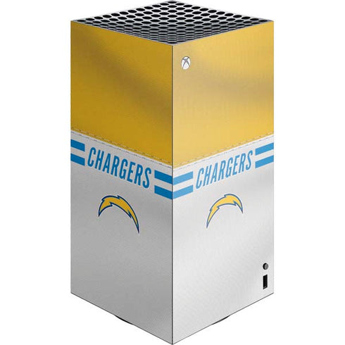 NFL Los Angeles Chargers White Striped XBox Series X Digital Edition Console Skin