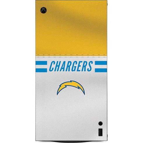 NFL Los Angeles Chargers White Striped XBox Series X Digital Edition Console Skin