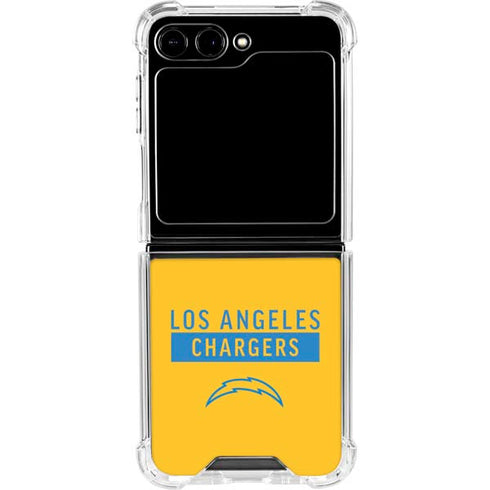 NFL Los Angeles Chargers Yellow Performance Series Galaxy Z Flip6 Clear Case