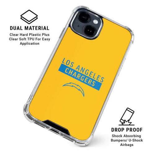 NFL Los Angeles Chargers Yellow Performance Series iPhone 15 Clear Case