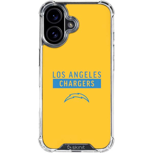 NFL Los Angeles Chargers Yellow Performance Series iPhone 16 Plus Clear Case
