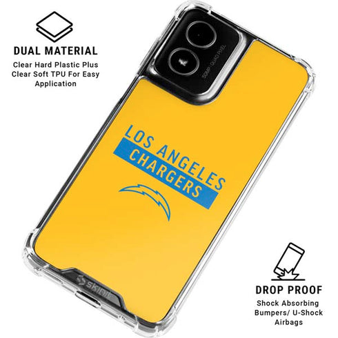 NFL Los Angeles Chargers Yellow Performance Series Moto G Power 5G (2024) Clear Case