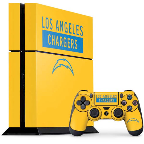 NFL Los Angeles Chargers Yellow Performance Series PS4 Console and Controller Bundle Skin