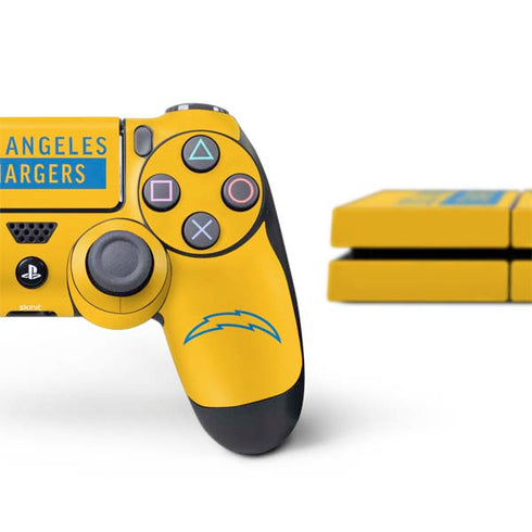 NFL Los Angeles Chargers Yellow Performance Series PS4 Console and Controller Bundle Skin