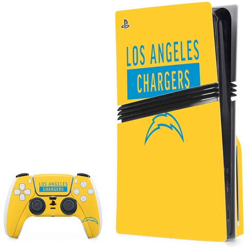 NFL Los Angeles Chargers Yellow Performance Series PS5 Pro Disk Bundle Skin
