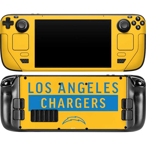 NFL Los Angeles Chargers Yellow Performance Series Steam Deck Handheld Gaming Computer OLED Skin