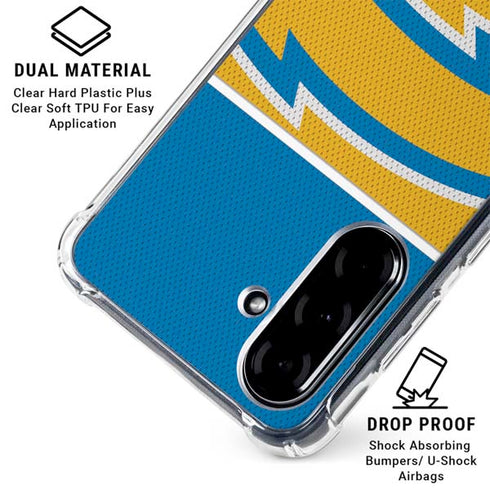 NFL Los Angeles Chargers Zone Block Galaxy A36 5G Clear Case
