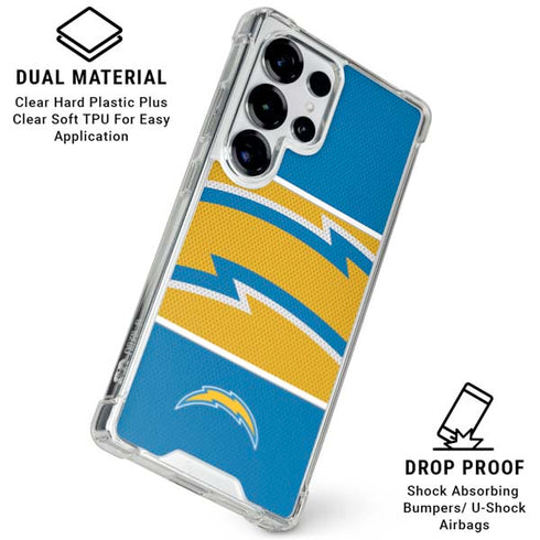 NFL Los Angeles Chargers Zone Block Galaxy S25 Ultra Clear Case