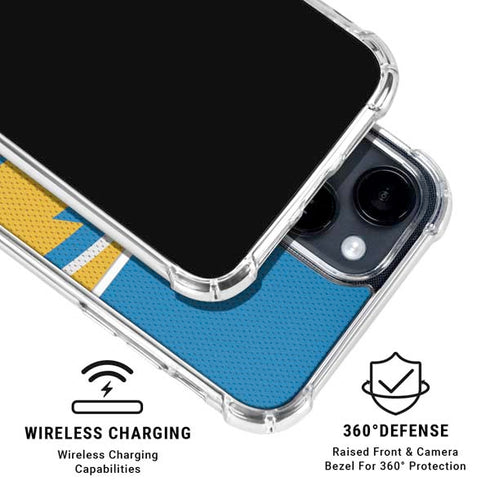 NFL Los Angeles Chargers Zone Block iPhone 15 Clear Case
