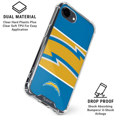 NFL Los Angeles Chargers Zone Block iPhone 16e Clear Case