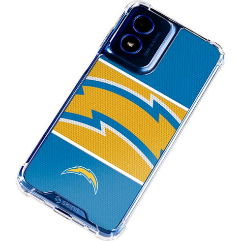 NFL Los Angeles Chargers Zone Block Moto G 5G (2024) Clear Case