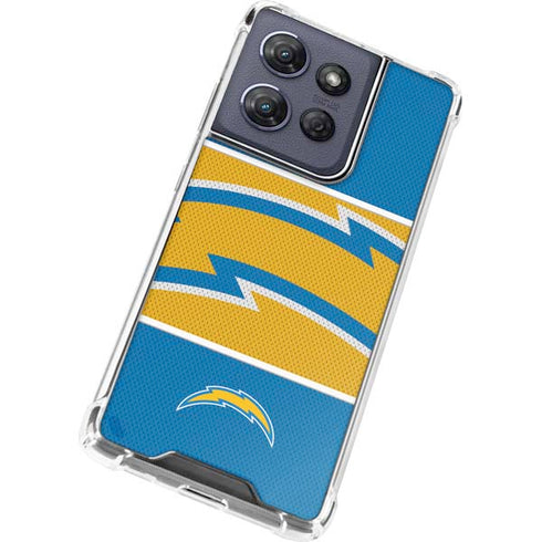 NFL Los Angeles Chargers Zone Block Moto G Play 5G (2025) Clear Case