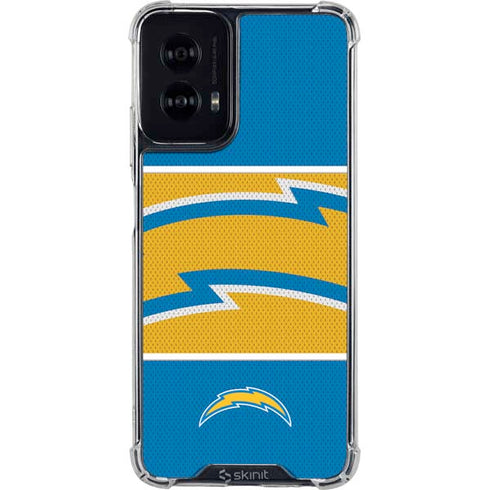 NFL Los Angeles Chargers Zone Block Moto G Power 5G (2024) Clear Case
