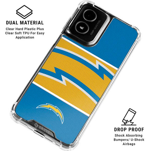 NFL Los Angeles Chargers Zone Block Moto G Power 5G (2024) Clear Case