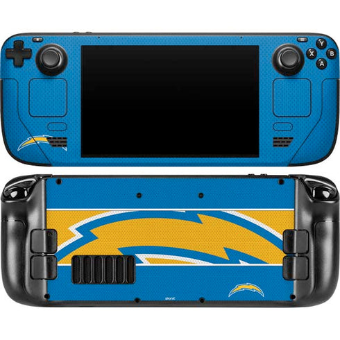NFL Los Angeles Chargers Zone Block Steam Deck Handheld Gaming Computer OLED Skin