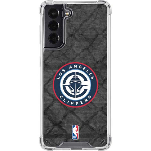 NBA Los Angeles Clippers Black Rust Galaxy S21 5G Clear Case