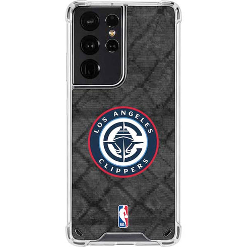 NBA Los Angeles Clippers Black Rust Galaxy S21 Ultra 5G Clear Case
