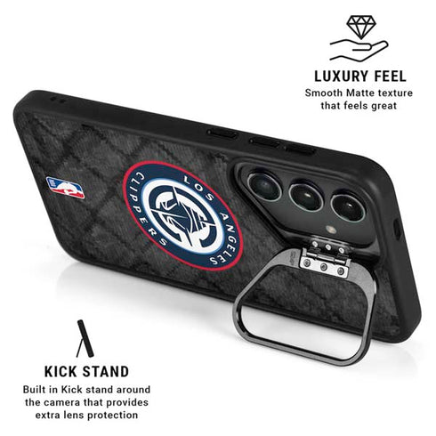 NBA Los Angeles Clippers Black Rust Galaxy S24 FE Kickstand Case