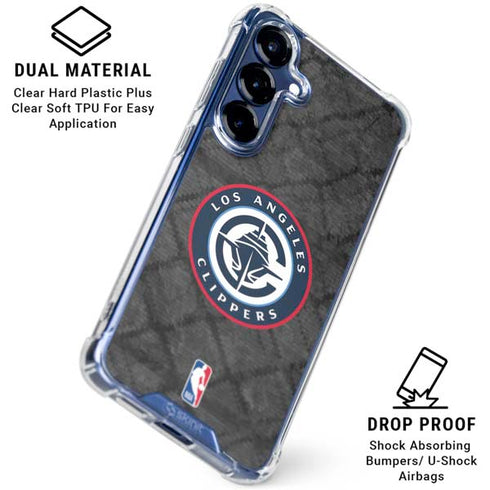 NBA Los Angeles Clippers Black Rust Galaxy S25 Clear Case