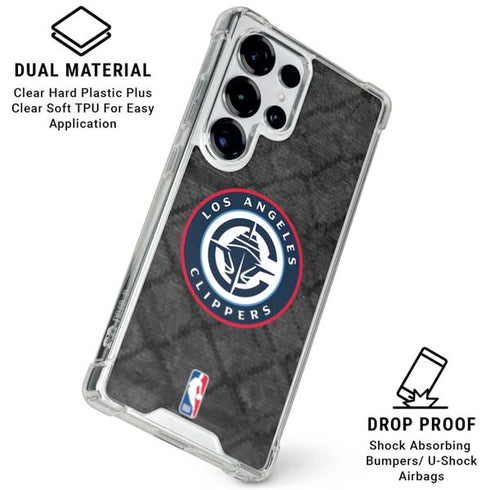 NBA Los Angeles Clippers Black Rust Galaxy S25 Ultra Clear Case