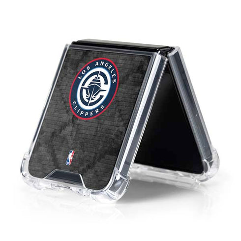 NBA Los Angeles Clippers Black Rust Galaxy Z Flip5 5G Clear Case