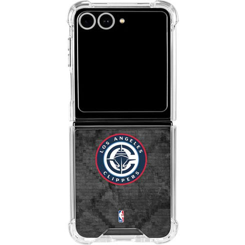 NBA Los Angeles Clippers Black Rust Galaxy Z Flip7 Clear Case