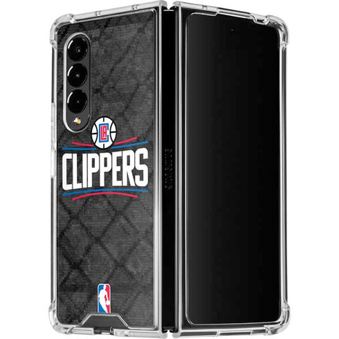 NBA Los Angeles Clippers Black Rust Galaxy Z Fold4 5G Clear Case