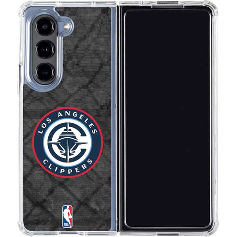 NBA Los Angeles Clippers Black Rust Galaxy Z Fold5 5G Clear Case
