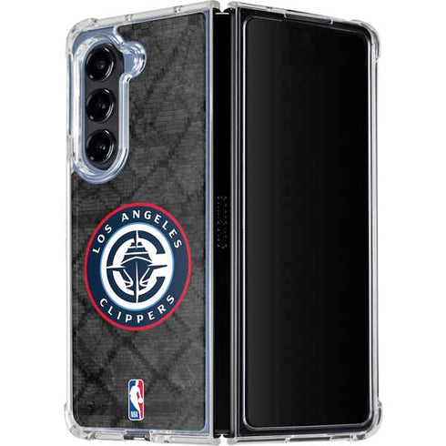 NBA Los Angeles Clippers Black Rust Galaxy Z Fold5 5G Clear Case